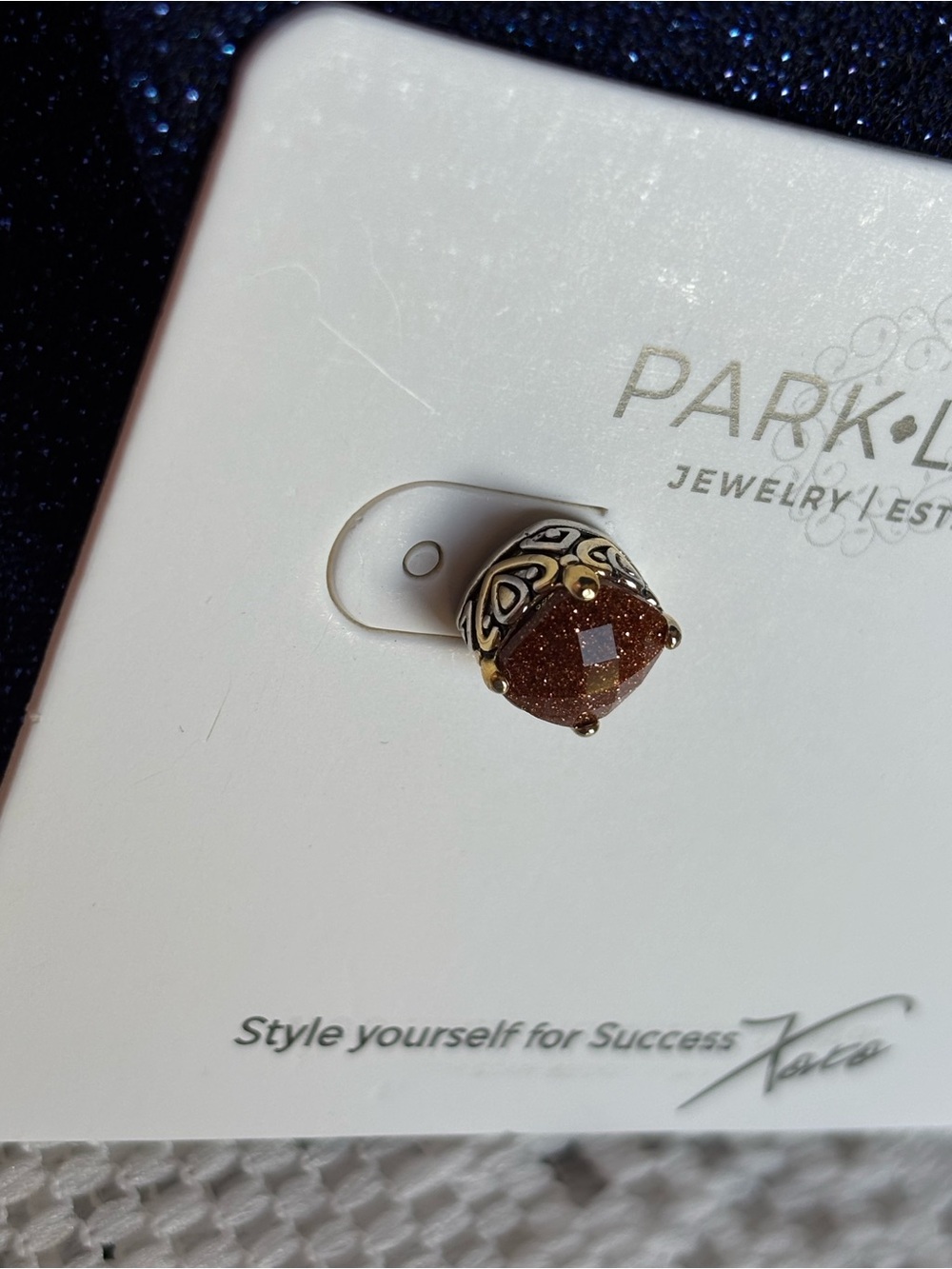Park Lane Limited Edition Caramel Baby Stud Earrings in Silver-and-Gold Setting - Picture 4 of 7